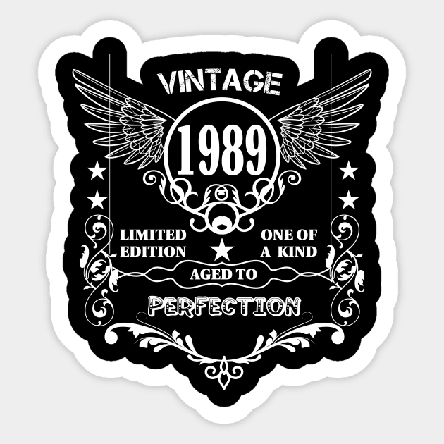 Vintage 1989 Aged To Perfection Sticker by Diannas